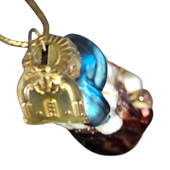 Thomas Pacconi Glass Ornament Holiday Caroler with Candle 3" Vintage - Picture 5 of 6